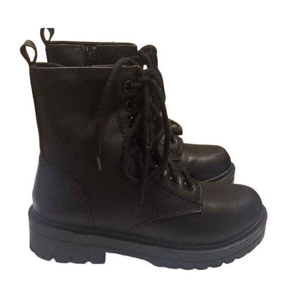 Soda FIRM Lug Sole Black Combat Goth Punk Ankle Boot Lace up W/Zipper Size 7.545 - Picture 5 of 11